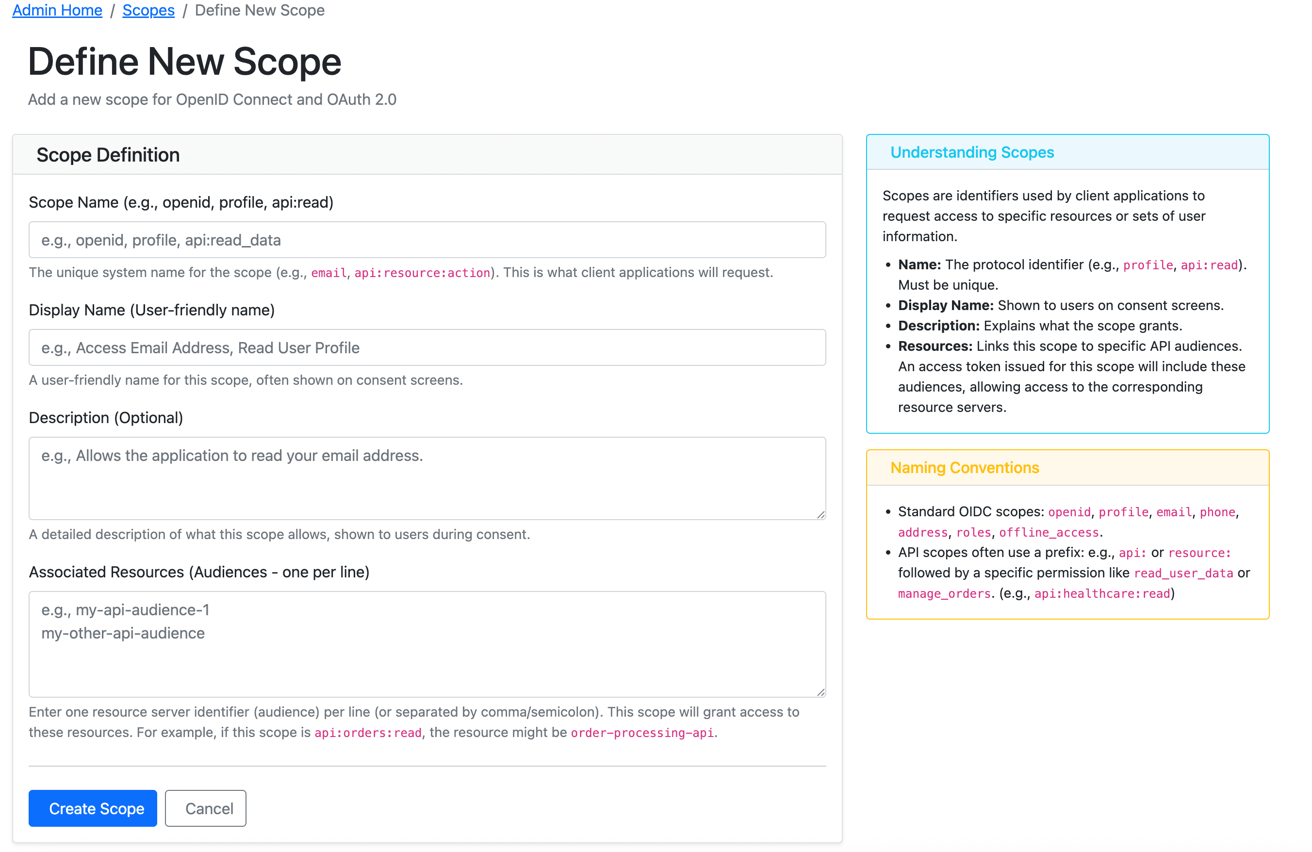 Registering a new scope.